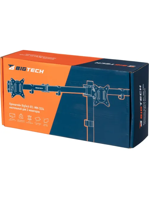 Кронштейн Bigtech BTL-MM-С034 монит. 17-27 сталь. шарнирн