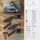 Кронштейн Onkron G160, TV 13-32, для 2-ух мон, газлифт, настольный, чер