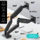 Кронштейн Onkron G160, TV 13-32, для 2-ух мон, газлифт, настольный, чер