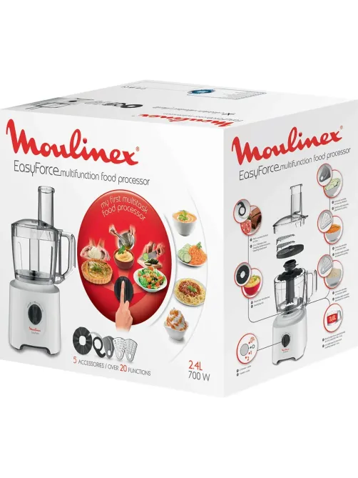 Кухонный комбайн Moulinex FP244110 белый, 700Вт, 2 скор