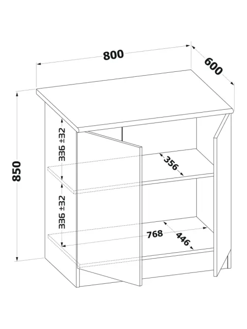 Шкаф Сокол напольный ТК-08 800x600x850 Дуб Сонома