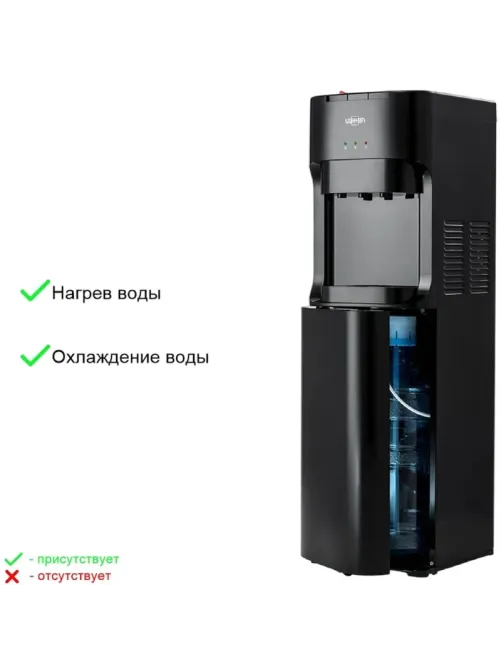 Кулер для воды VATTEN L45NE напольный, электронный, нижняя загрузка, черный