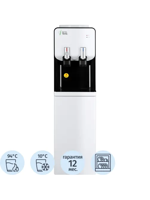 Кулер напольный ECOTRONIC M40-LCE white-black со шкафчиком