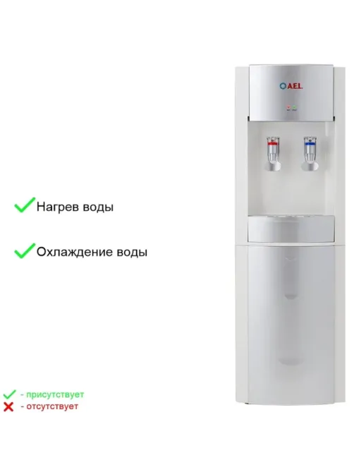 Кулер для воды AEL LD-AEL-28 white/silver напольный электронное охлаждение