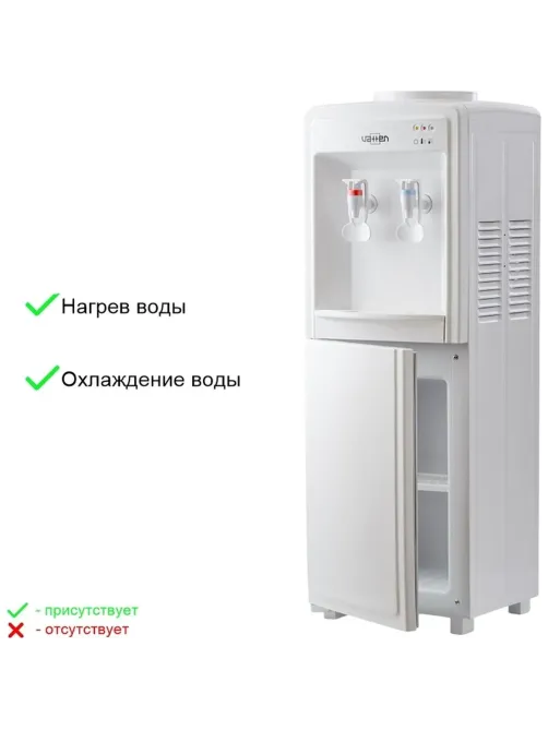 Кулер для воды VATTEN V09WE, электронное охл., нагрев, белый