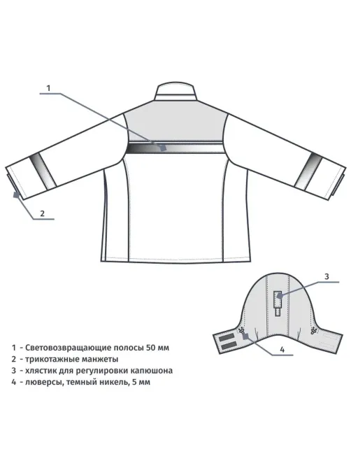 Куртка рабочая зимняя женская з46-КУ сер/крас (р.48-50) 158-164