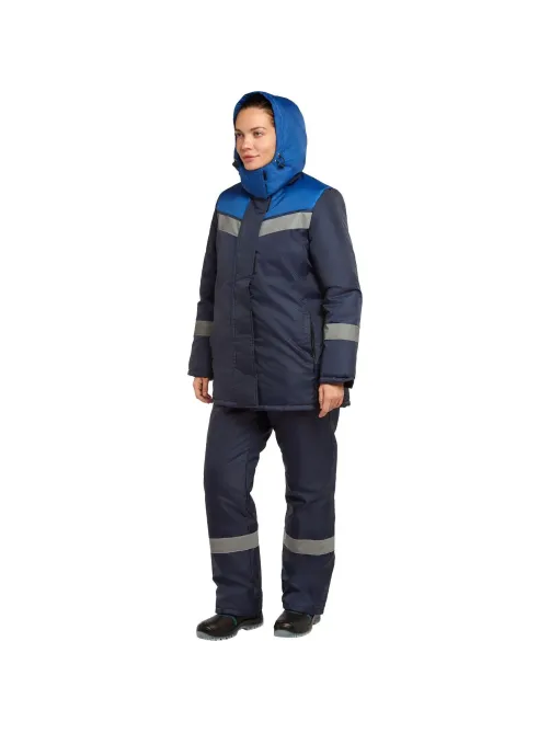 Куртка рабочая зимняя женская з46-КУ син/вас (р.56-58) 182-188