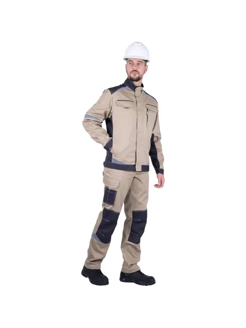 Куртка лет муж ТУРБО SAFETY (Кур402) беж/т-сер (96-100, 170-176)