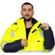 Куртка зимняя мужская зс04-КУ 48-50/170-176 флуоресц.жёлтый/син