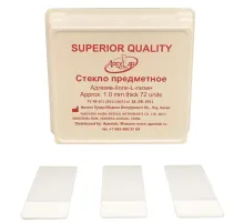 Стекло предметное 75х25х1,1 адгез. покр.,шлиф. кр., поли-L-лиз.72 шт/уп
