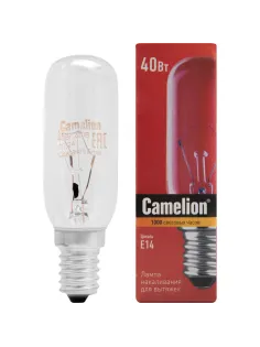 Лампа накаливания Camelion MIC 40/T25/CL/E14 40Вт Е14 для вытяжек (12984)