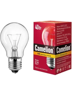Лампа накаливания Camelion 40/A/CL/E27 40Вт Е27 гр
