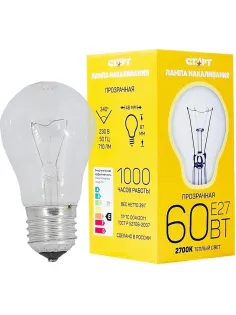Лампа накаливания СТАРТ стандартная/прозрачная 60W E27