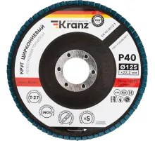 Круг лепестковый торцевой, циркониевый, P40, 125х22,2мм INOX KRANZ