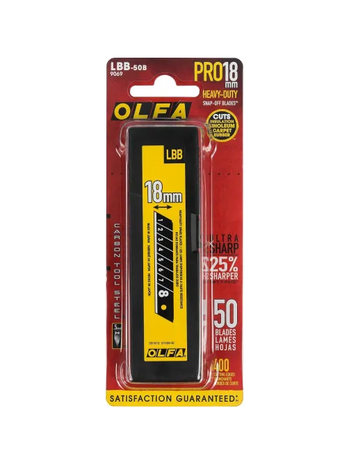 Лезвие OLFA EXCEL BLACK сегментир. 18 мм, 8 сегментов, 50шт/уп (OL-LBB-50B)