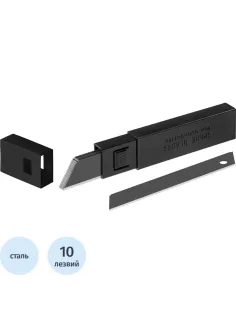 Лезвие запасное для ножей OLFA BLACK MAX  (LBB-1OB) 18мм, 10шт./уп.футляр