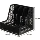 Лоток вертикальный д/бумаг Deli E9844,сбор,4отд,чер,325x257x275мм,пл