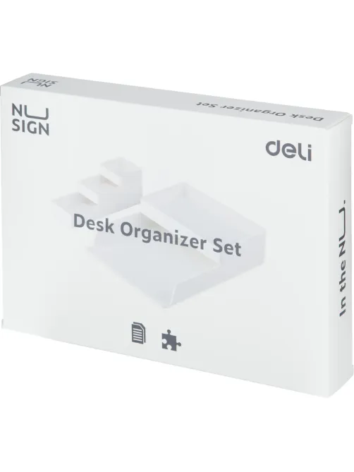 Лоток горизонтальный д/бум Deli NuSign ENS001-white 2лотка + орган-р бел
