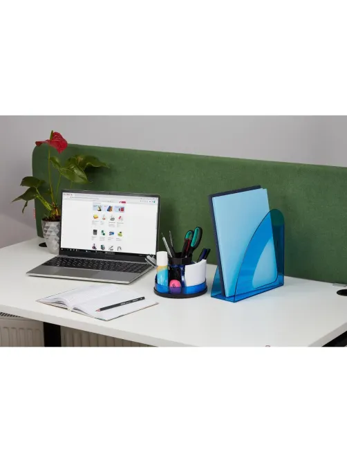 Лоток вертикальный Attache 90мм Bright Colours прозрачный голубой
