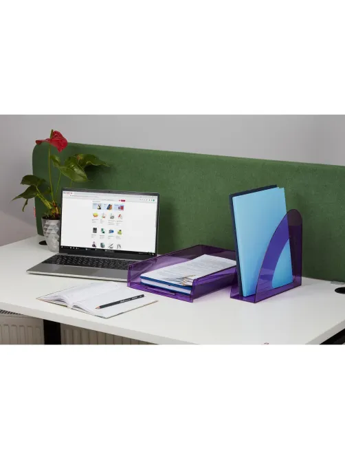 Лоток горизонтальный Attache Bright Colours решетчатый прозрачный фиолет