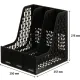 Лоток вертикальный д/бумаг Deli E9843,сбор,3отд,чер,250x257x275мм,пл
