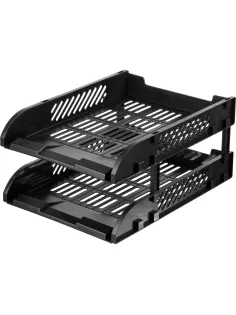 Лоток горизонтальный для бумаг  Deli E9212,сборн,черн,325x241x155мм 2шт/наб