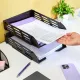 Лоток горизонтальный для бумаг Attache 2шт/на на металл стержнях черный