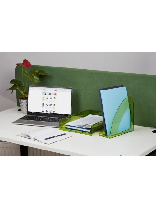 Лоток вертикальный Attache 90мм Bright Colours прозрачный зеленый