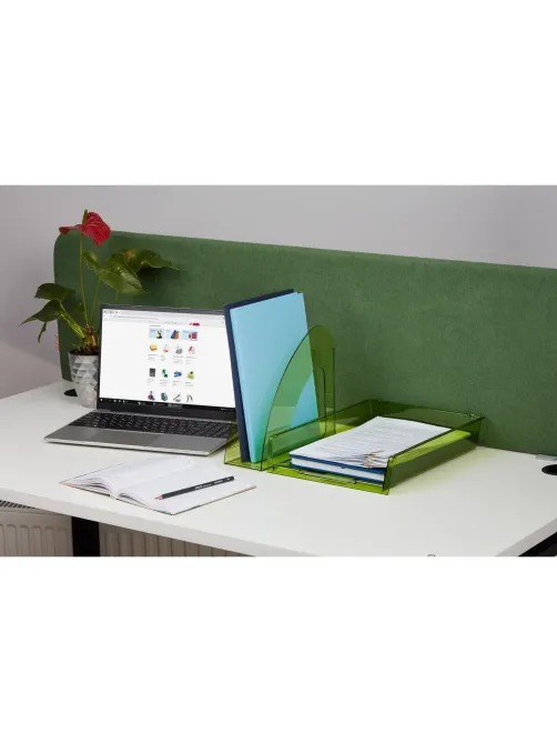 Лоток горизонтальный Attache Bright Colours решетчатый прозрачный зеленый