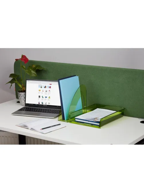 Лоток вертикальный Attache 90мм Bright Colours прозрачный зеленый