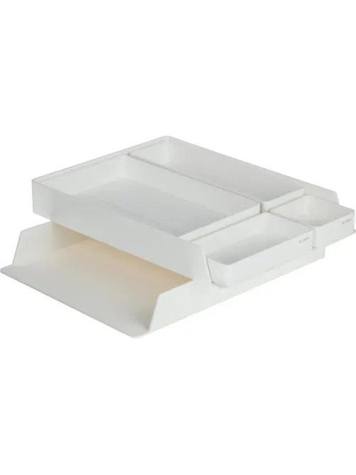 Лоток горизонтальный д/бум Deli NuSign ENS001-white 2лотка + орган-р бел
