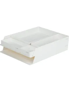 Лоток горизонтальный д/бум Deli NuSign ENS001-white 2лотка + орган-р бел