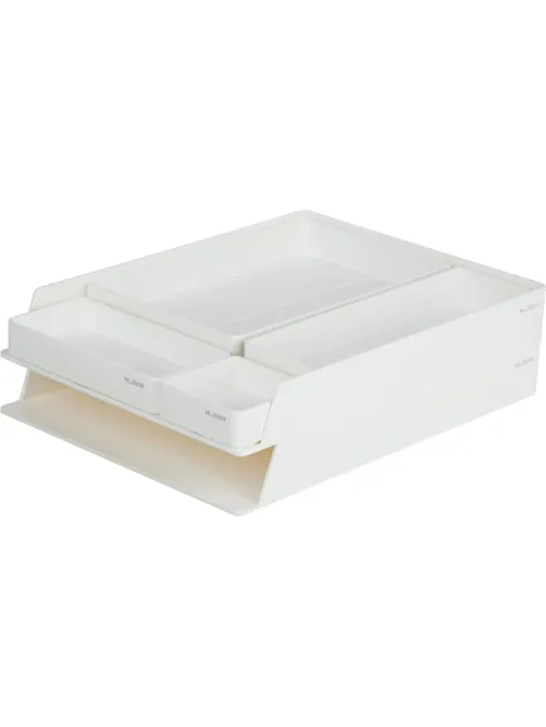Лоток горизонтальный д/бум Deli NuSign ENS001-white 2лотка + орган-р бел