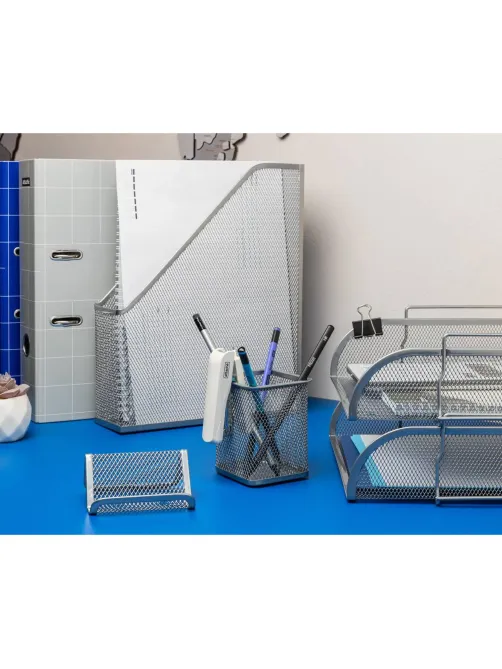 Лоток горизонтальный для бумаг Attache 83x340x268мм металл сетка серебр