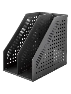 Лоток вертикальный Deli 78999Dark grey складной 2 отделения темно-серый