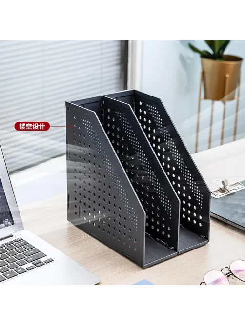 Лоток вертикальный Deli 78999Dark grey складной 2 отделения темно-серый