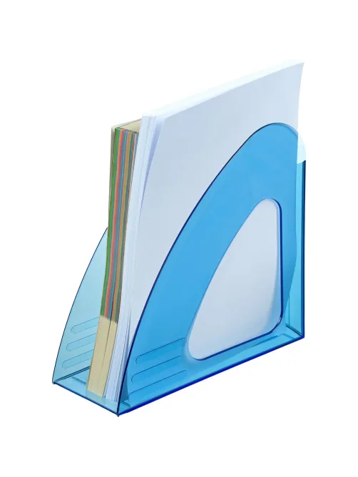 Лоток вертикальный Attache 90мм Bright Colours прозрачный голубой