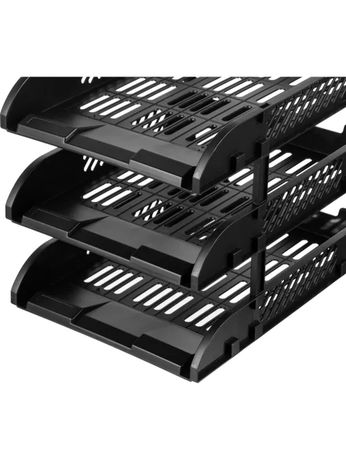 Лоток горизонтальный для бумаг Deli E9213,сбор,черн,325x241x255мм,3шт/наб