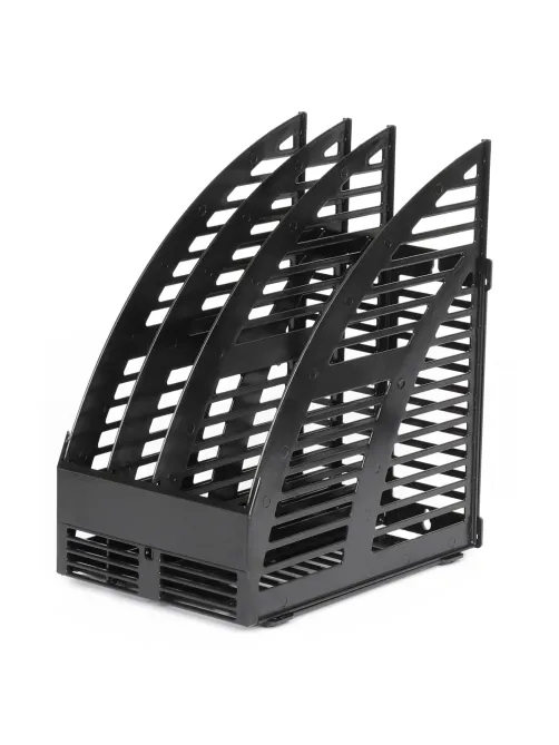 Лоток вертикальный сборный 3 отделения черный,  160мм