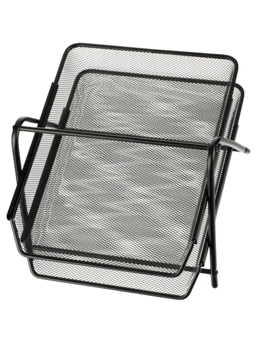Лоток горизонтальный для бумаг 2секции Attache 200x355x275мм мет. сет черн