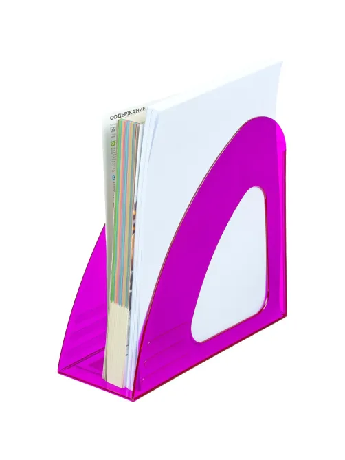Лоток вертикальный Attache 90мм Bright Colours прозрачный фиолетовый