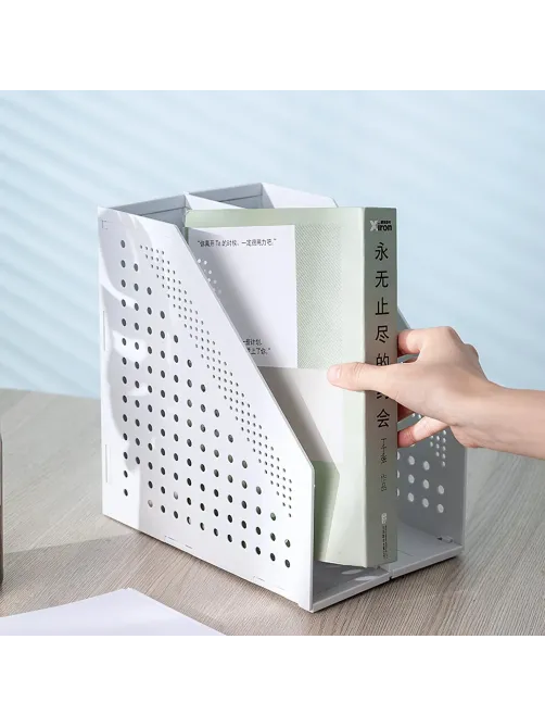 Лоток вертикальный Deli 78999Grey складной 2 отделения серый
