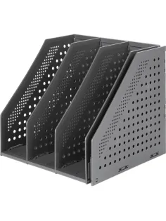 Лоток вертикальный Deli 78996DGrey складной 4 отделения темно-серый