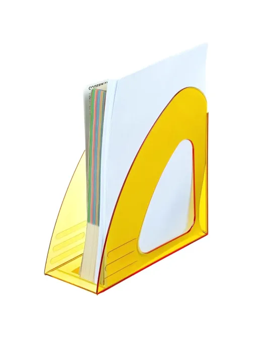 Лоток вертикальный Attache 90мм Bright Colours прозрачный желтый