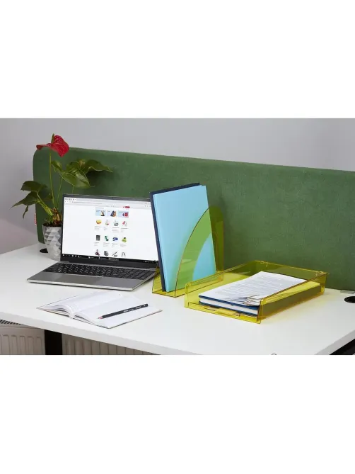 Лоток вертикальный Attache 90мм Bright Colours прозрачный желтый