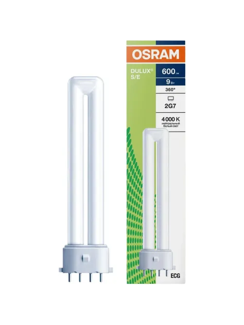 Лампа люминесцентная компакт. DULUX S/E 9W/840 2G7 OSRAM (123825)
