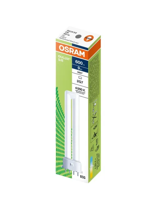 Лампа люминесцентная компакт. DULUX S/E 9W/840 2G7 OSRAM (123825)