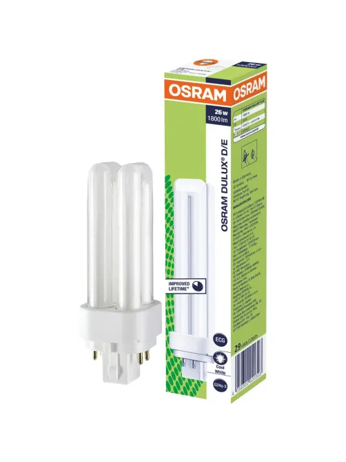 Лампа люминесцентная КЛЛ. OSRAM CFL DULUX D/E 26W/840 G24Q-3 122453