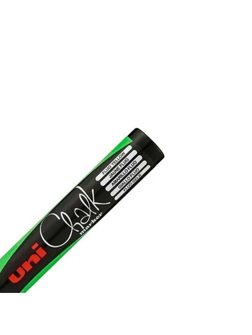 Маркер меловой UNI PWE-5M, флуоресцентно-зелёный 1.8-2.5 мм.