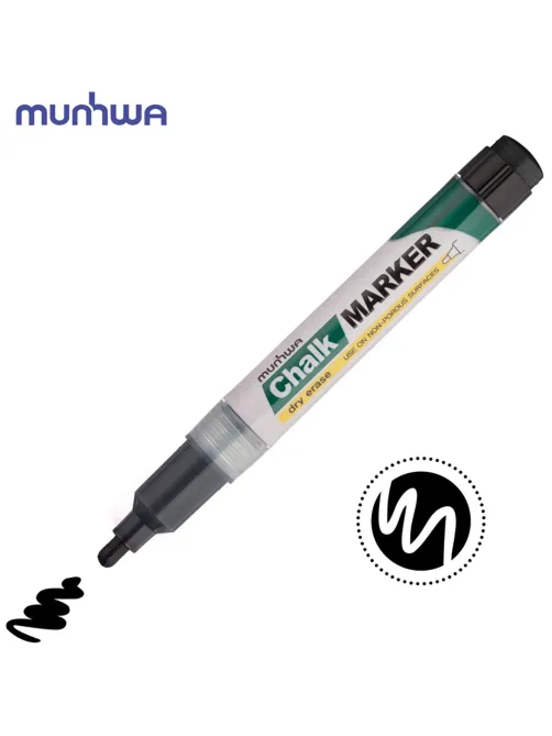 Маркер меловой MunHwa, CM-01, чёрный, 3мм